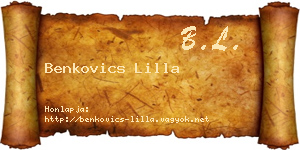 Benkovics Lilla névjegykártya