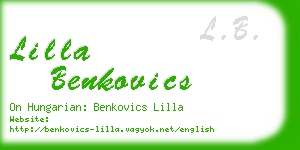 lilla benkovics business card